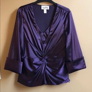 Beautiful satiny purple Joseph Ribkoff top